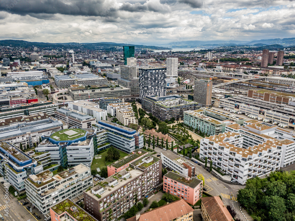 Fototapeta premium Aerial view of Zurich, Switzerland