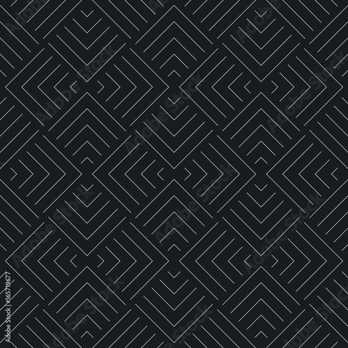 Abstract geometric pattern with lines and corners. Seamless vector background. Trendy design with thin line.