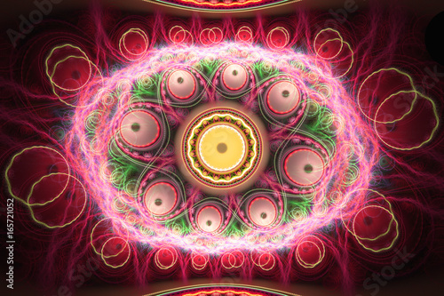 Geometric shapes fractal render can illustrate universe space imagination or ...