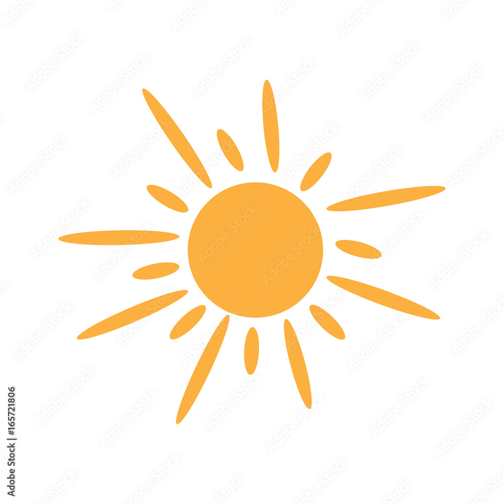 Isolated sun icon on a white background, Vector illustration Isolated sun icon on a white background, Vector illustration