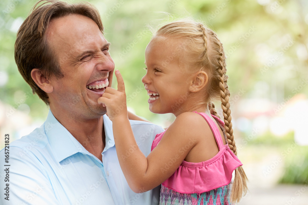 Fototapeta premium Joyful father and kid