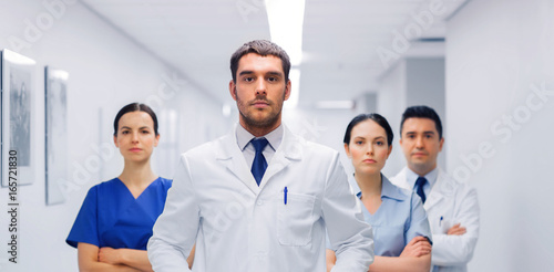 group of medics or doctors at hospital