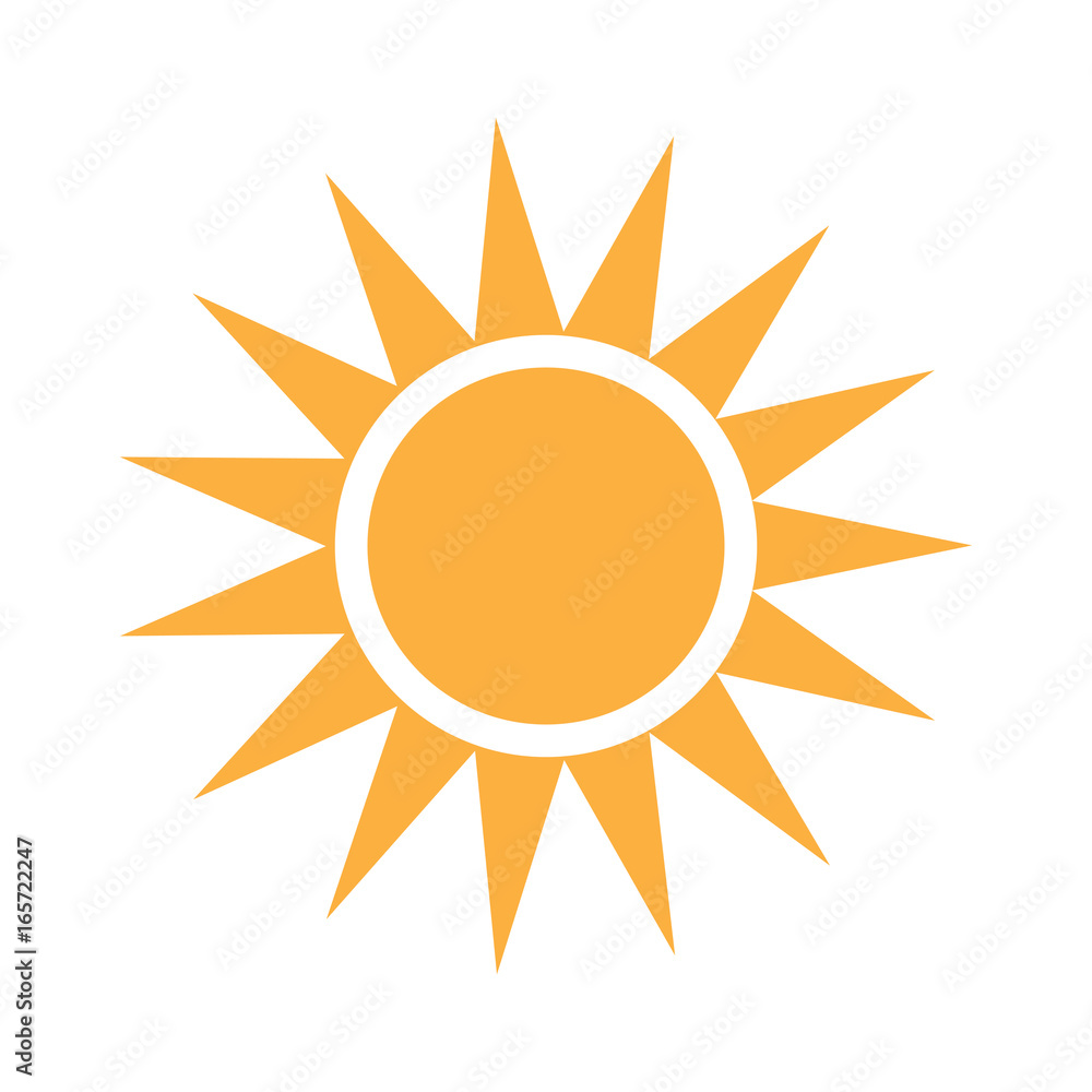 Isolated sun icon on a white background, Vector illustration Isolated sun icon on a white background, Vector illustration