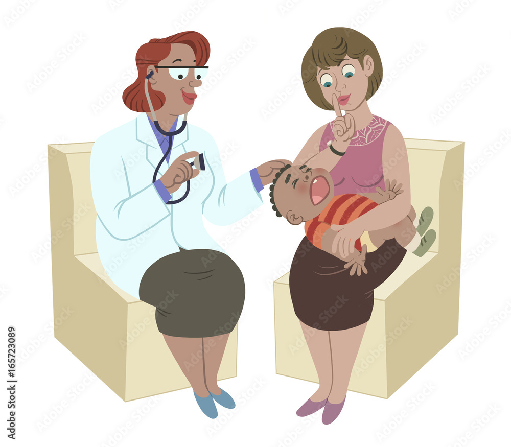 Black lady with the baby visiting child specialist Black lady with the baby visiting child specialist