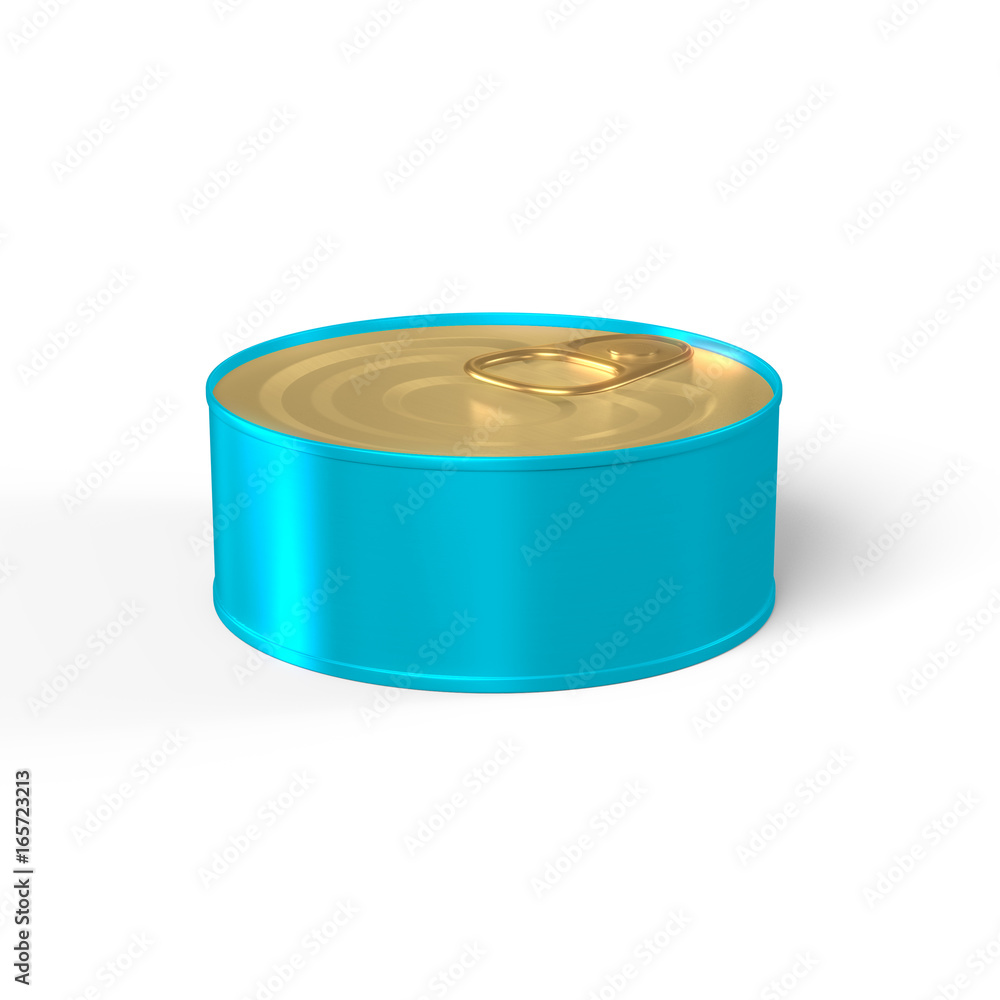 Tin Can 3D Rendering mock-up template in Blue and Gold Tin Can 3D Rendering mock-up template in Blue and Gold