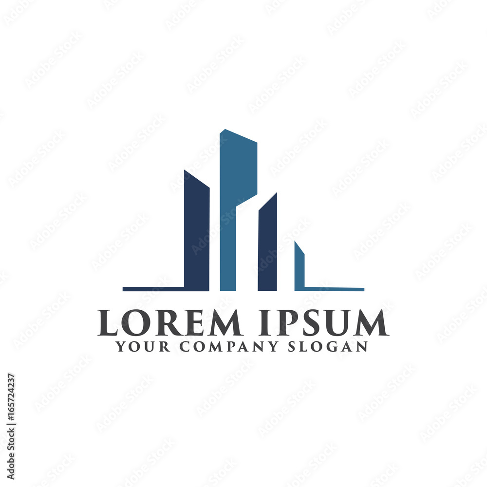 Architectural, Construction, Real Estate and Mortgage logo design concept template