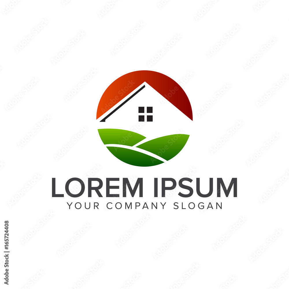 real estate green logo design concept template real estate green logo design concept template
