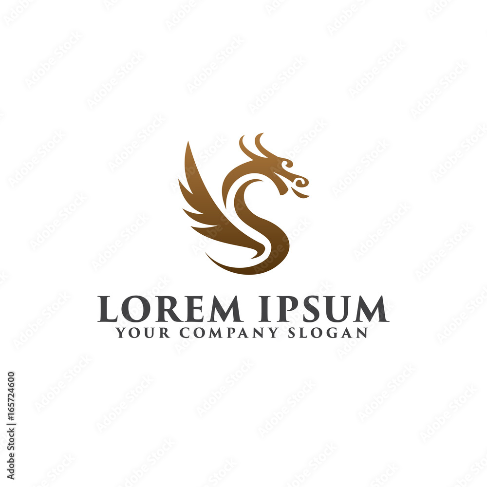 luxury dragon logo design concept template luxury dragon logo design concept template