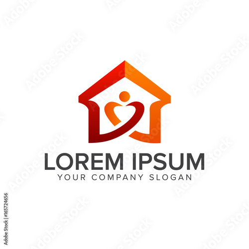 home love logo. real estate logo. design concept template