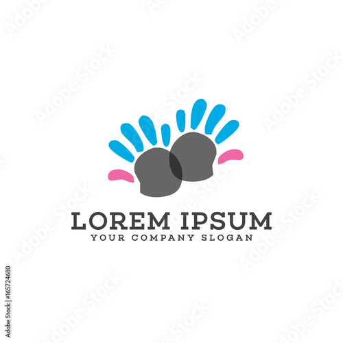 Childcare logo. Hand logo design concept template