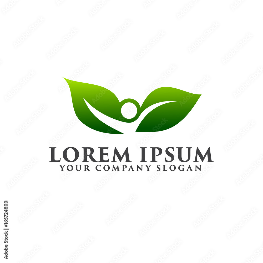 Landscaping people logo design concept template Landscaping people logo design concept template