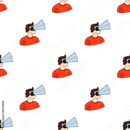 Player with virtual reality headcartoon icon in cartoon style isolated on white background. Virtual reality symbol stock vector illustration. photo