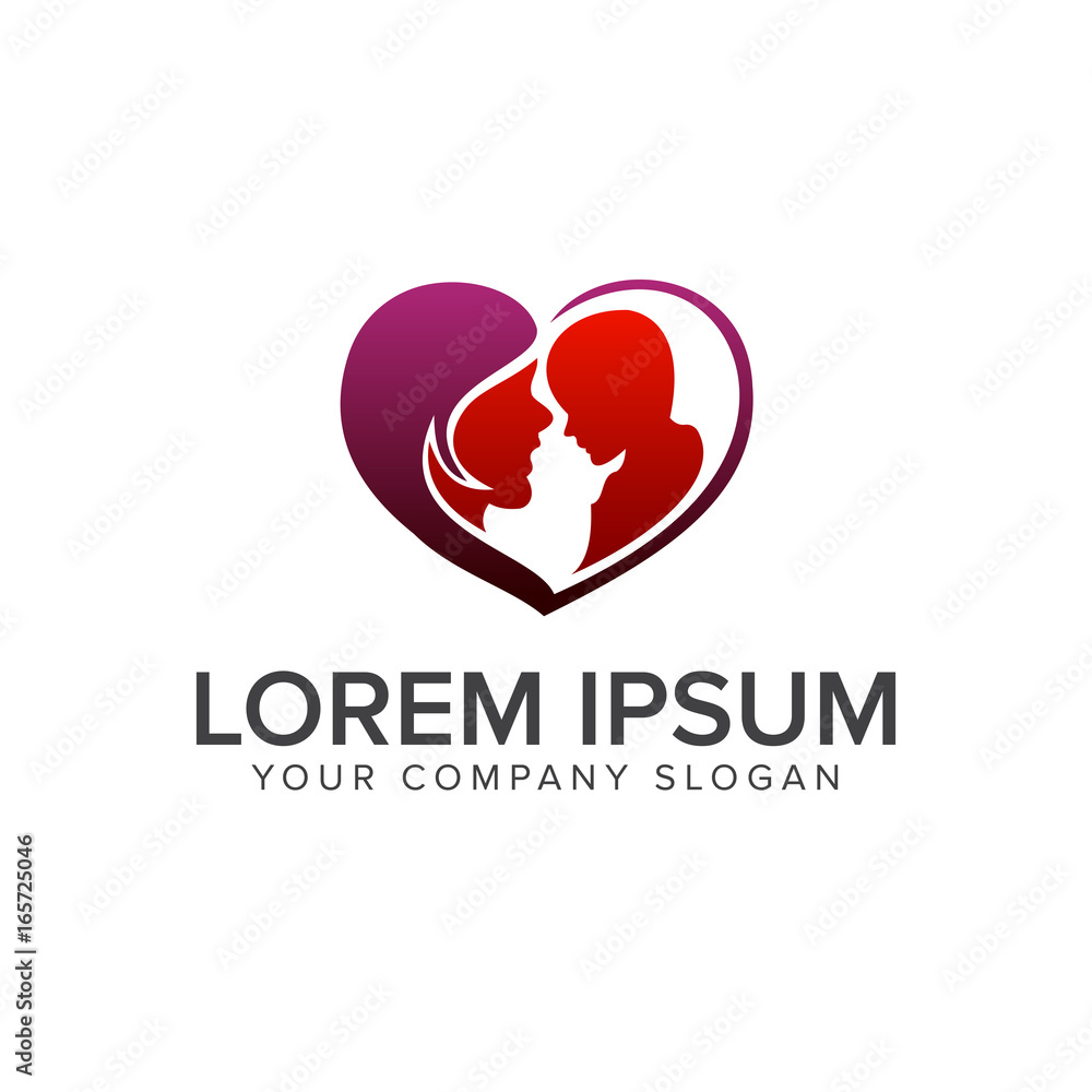 love mother logo design concept template love mother logo design concept template
