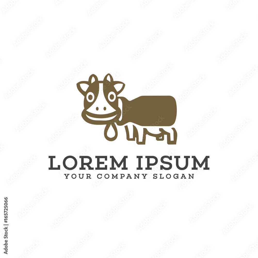 cute cow logo design concept template cute cow logo design concept template