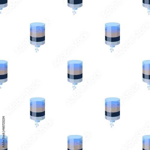 Water filter cartridge icon in cartoon style isolated on white background. Water filtration system symbol stock vector illustration.