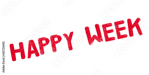 Happy Week rubber stamp. Grunge design with dust scratches. Effects can be easily removed for a clean, crisp look. Color is easily changed.