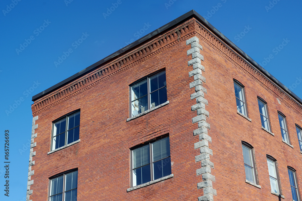 red brick building corner architecture old office business