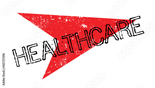 Healthcare rubber stamp. Grunge design with dust scratches. Effects can be easily removed for a clean, crisp look. Color is easily changed.