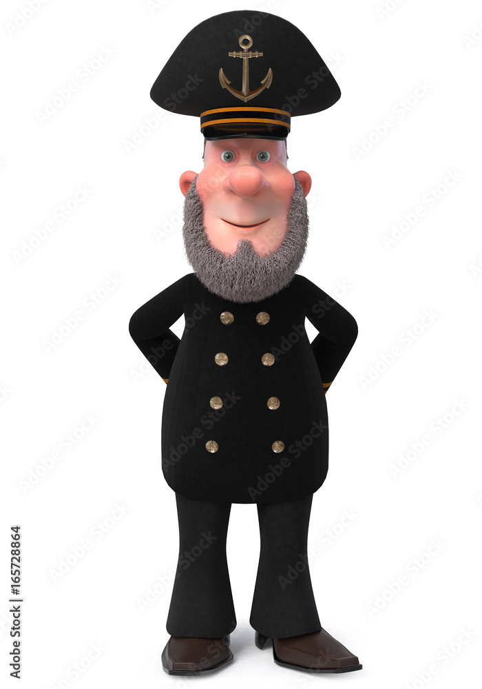 3d illustration sea captain 3d illustration sea captain