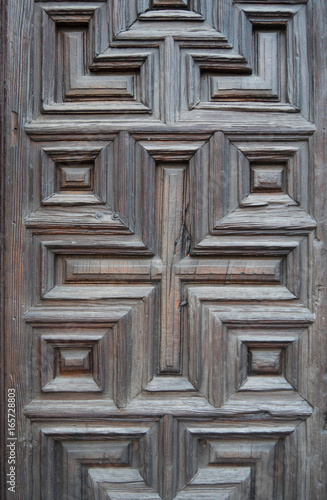 Obraz na płótnie old wooden Door with Ornaments w salonie