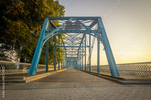 Walnut Street walking Bridge Chattanooga, TN.  Built in 1890 this is now exclusively for pedestrian and bicycle use.