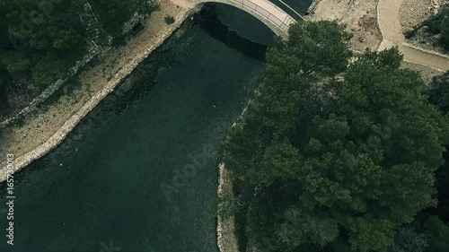 Bridge on island Mljet aerial