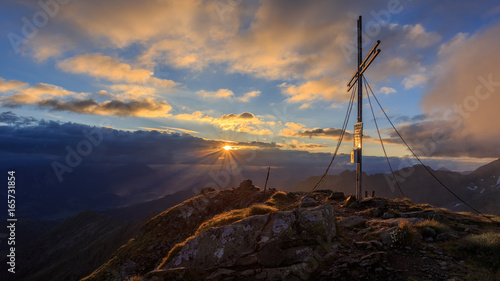 sunrise in the mountains of austria