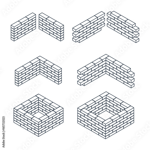 Outline brick walls