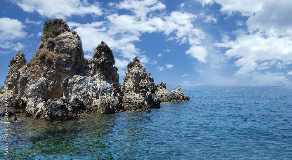 Beautiful view of the rocks on Paleokastritsa, Corfu island, Greece