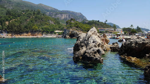Beautiful view of the rocks on Paleokastritsa, Corfu island, Greece