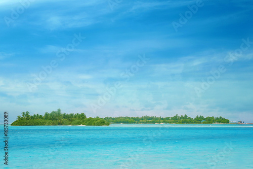 View of beautiful sea and island at resort in summer day