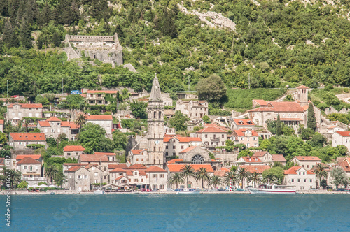Perast is an old town on the Bay of Kotor in Montenegro
