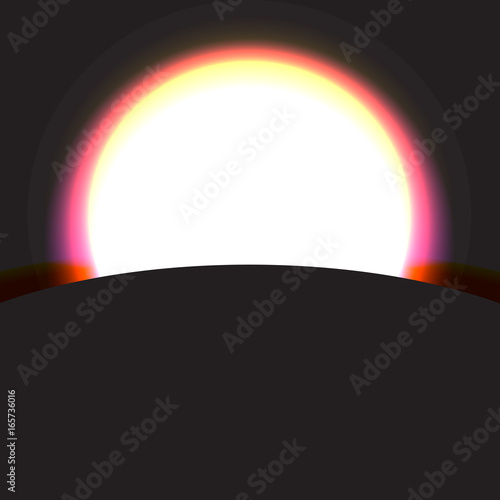 Vector full moon. Shiny moon abstract illustration. Circle planet on dark background