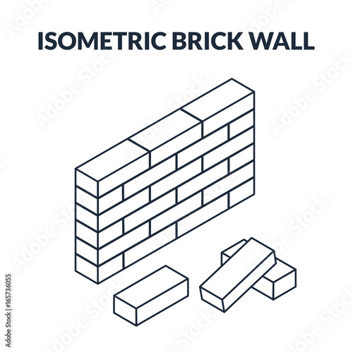 outline icons of bricks and a brick wall
