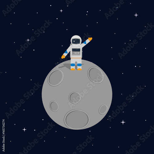 Astronaut on the moon in space