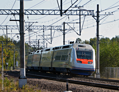 Finnish high-speed train allegro in transit