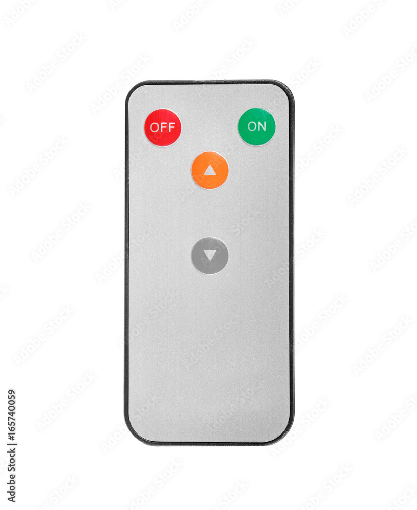 one little remote control 4 buttons isolated on white background one little remote control 4 buttons isolated on white background
