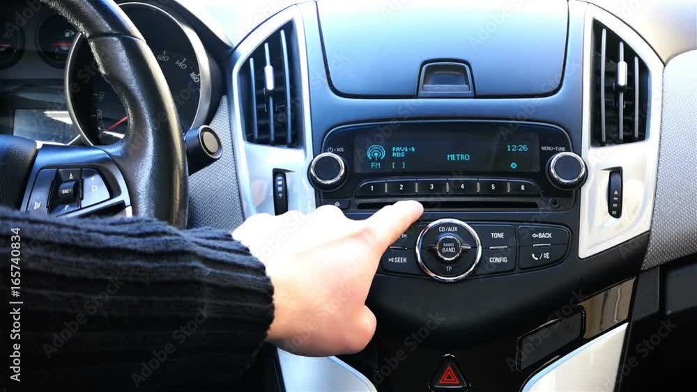 switching radio station programs in the car. switching radio station programs in the car.