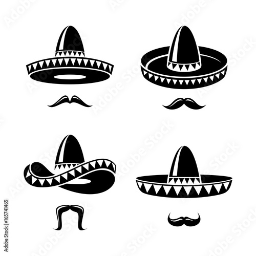 Sombrero set. Vector photo