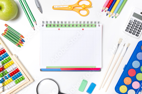 Back to school supplies composition