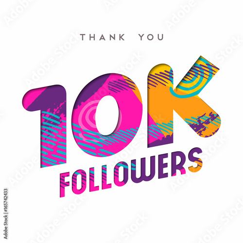 10k internet follower number thank you template