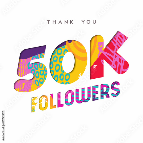50k internet follower number thank you template