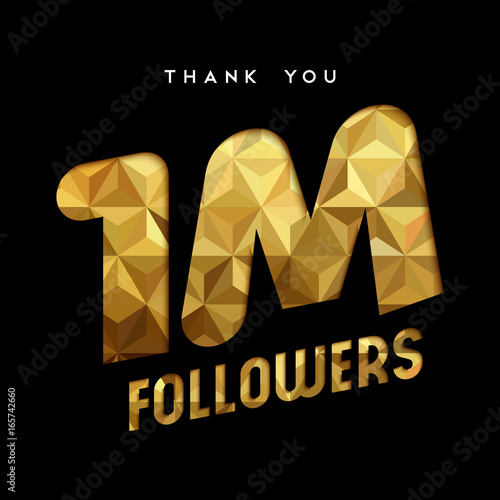 1 million internet follower gold thank you card