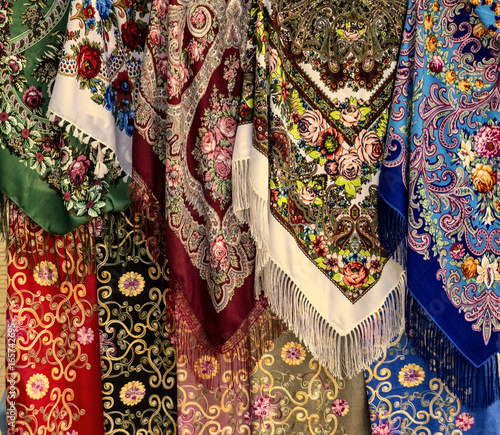 Vibrant background of multi-colored fabric