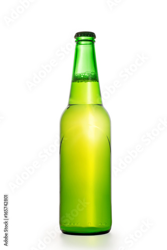 Green glowing beer bottle