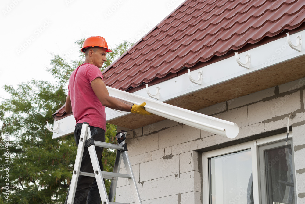 Installation of gutter system Installation of gutter system