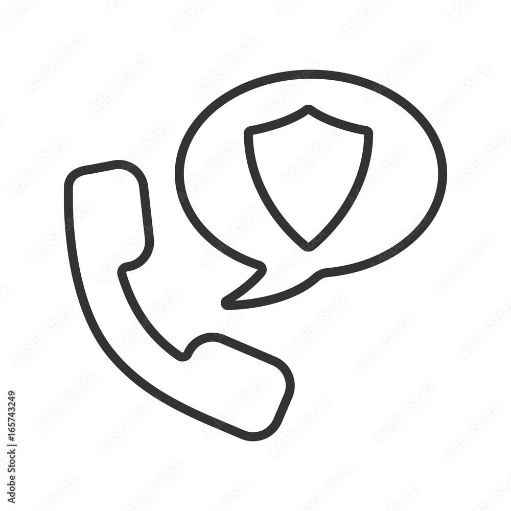 Obraz premium Phone communication security linear icon