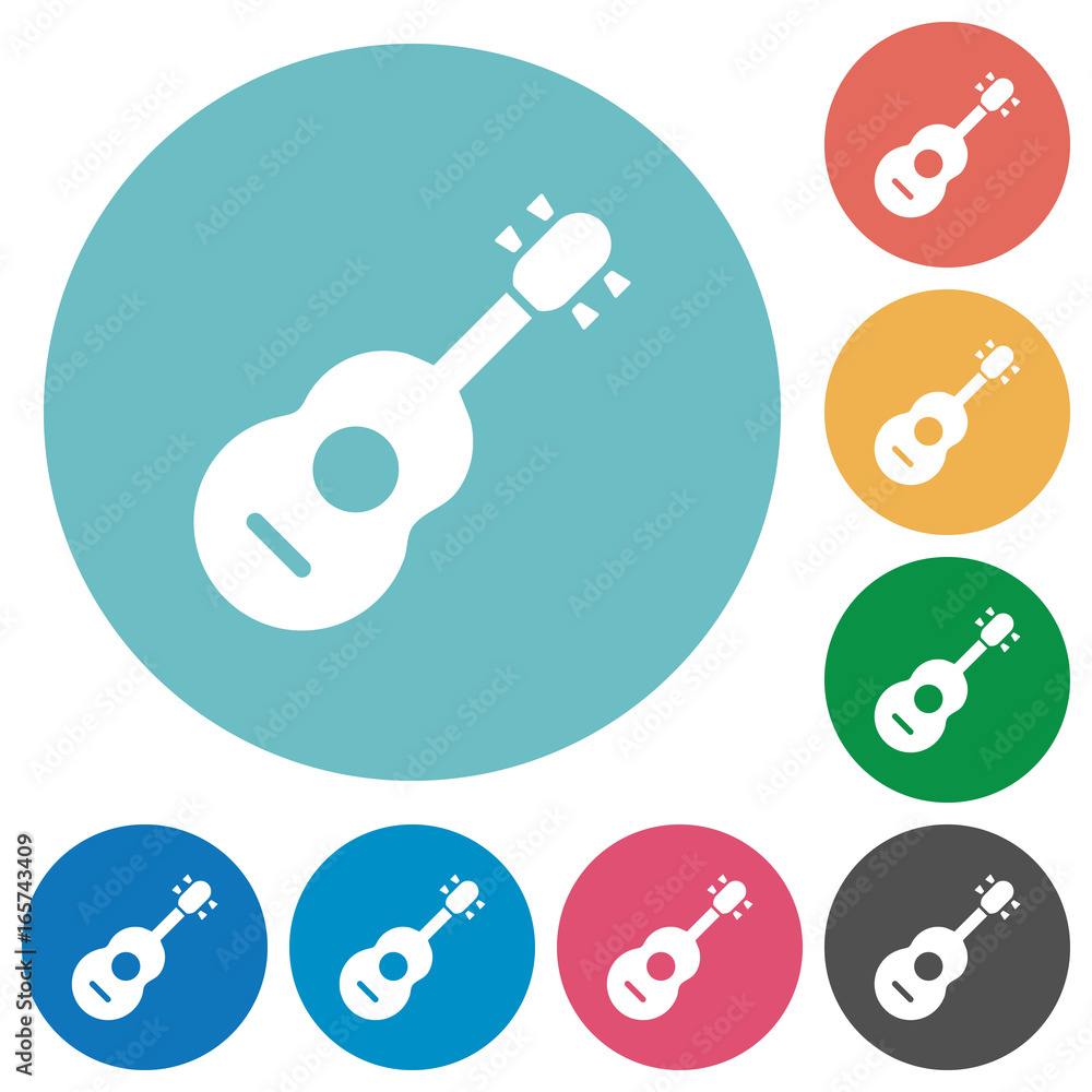 Acoustic guitar flat round icons Acoustic guitar flat round icons