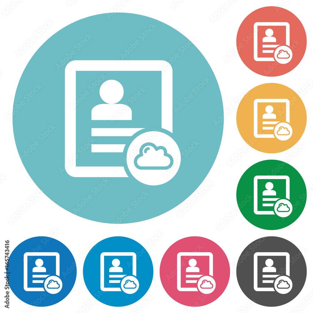 Cloud contact flat round icons Cloud contact flat round icons