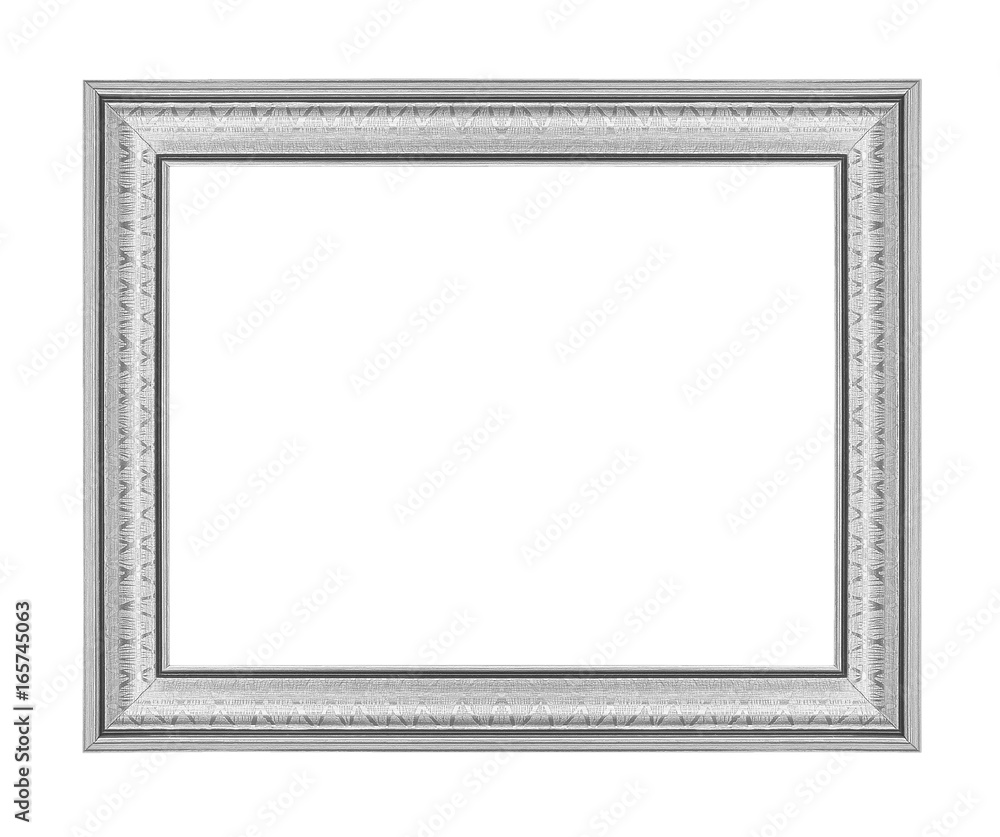The silver frame isolated on white background The silver frame isolated on white background